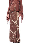 OUDE WAAG 25 autumn and winter printed draped knitted thread skirt OW-OW-25AW-SK03P2BR048-ZHYH brown and gray print